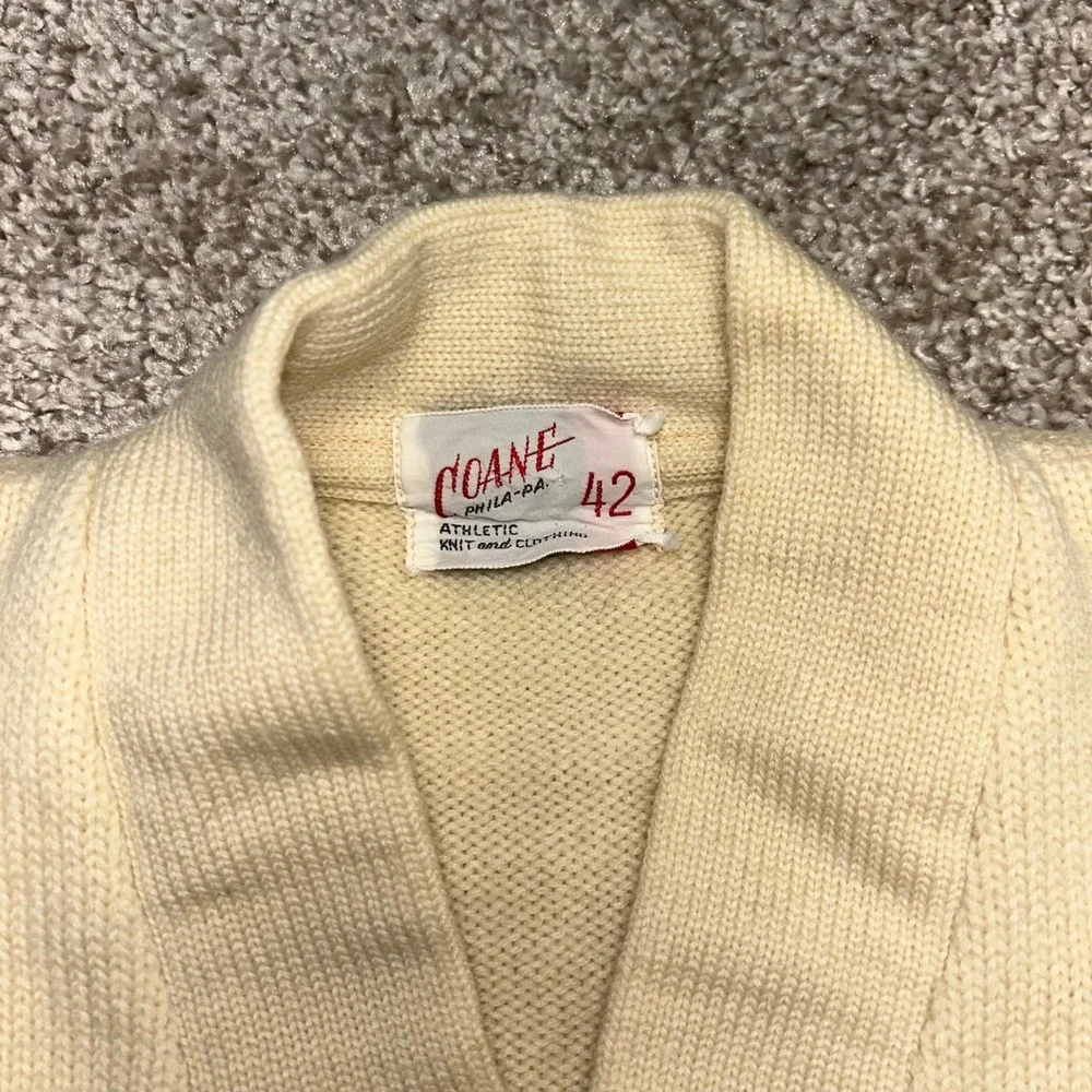 Vintage Coane Phila-PA Cardigan Sweater Size‎ 42 USA Button Front Grunge